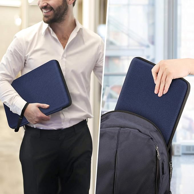 FINPAC Hard Laptop Sleeve Case for MacBook Neo A18 Pro, 13 inch MacBook Air 2026 M5/M4/M3/M2/M1, 14 inch MacBook Pro 2026 M5/M4/M3/M2 Pro/Max, Waterproof Case for Dell, Surface Laptop, HP, Acer, Navy