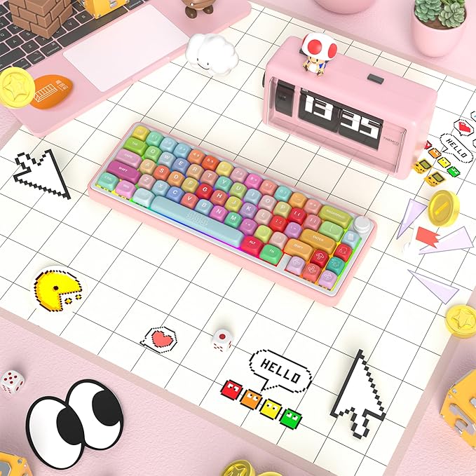 Guffercty kred MOA Profile Keycaps Set 134 PCS,PBT Cute Keycaps Compatible with Cherry MX Switch 60% 65% 75% 100% Mechanical Keyboards for Gaming & Office (MOA-Candy Bears)