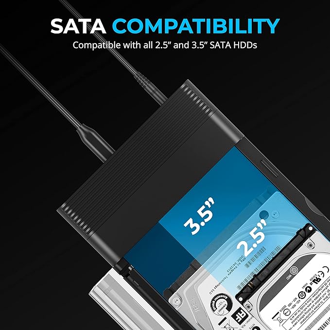 SABRENT USB-C Lay Flat Docking Station – NVMe M.2 + SATA 2.5”/3.5” SSD/HDD Enclosure, 10Gbps, Tool-Free, Offline Clone Function, USB 3.2 Type-C, for Windows, Mac, Linux (DS-UFNC)