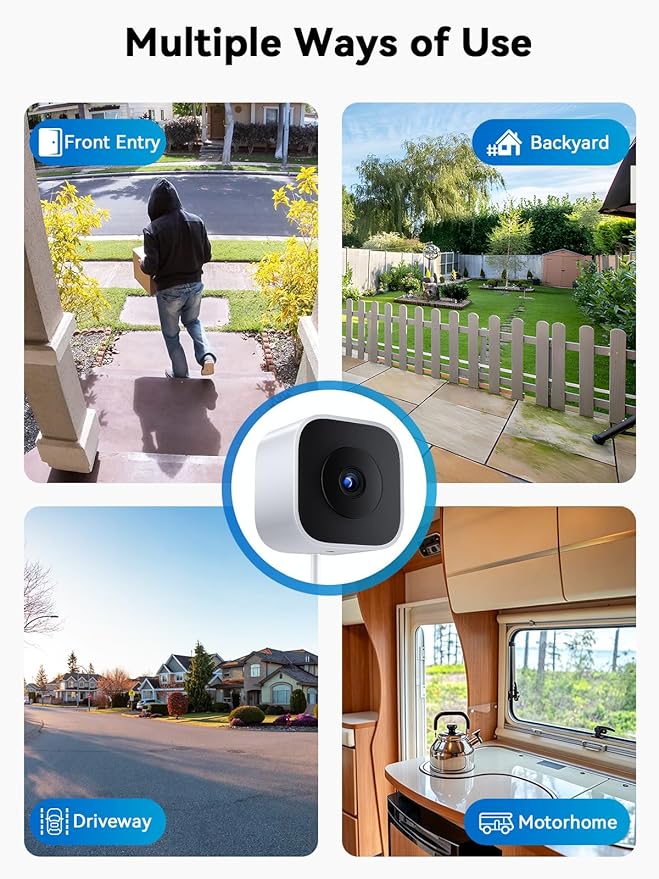 Outinput Window Camera, 2K 3MP WiFi Security Camera for Home Security, AI Color Night Vision, Motion Detection with Instant Alerts, 24/7 Recording, App Control, Works with Glass Window