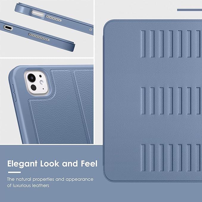 VIKESI Case for iPad Pro 11 inch (M5/M4) 2025/2024,Multiple Angles Magnetic Stand Cover,Shockproof Back,Pencil Holder,and Auto Sleep/Wake,Mist Blue