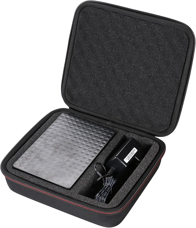 LTGEM Hard Case for Seagate Expansion 2TB 3TB 4TB 5TB 8TB 16TB 20TB 22TB 24TB Desktop External Hard Drive USB 3.0 with Dense Foam. Fits USB Cable and Charger.(Black)