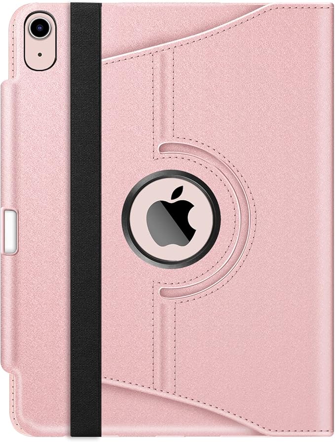 Fintie Rotating Case for iPad Air 11-inch M4/M3/M2 (2026/2025/2024), iPad Air 5th (2022) / 4th Generation 10.9 Inch - 360 Degree Rotating Protective Stand Cover with Pencil Holder, Rose Gold