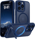 Magnetic Compatible with iPhone 13 Pro Case, [Built-in Kickstand][Full Camera Protection][Compatible with MagSafe][Anti-Fingerprint] Shockproof Phone Case for iPhone 13 Pro 6.1",Blue