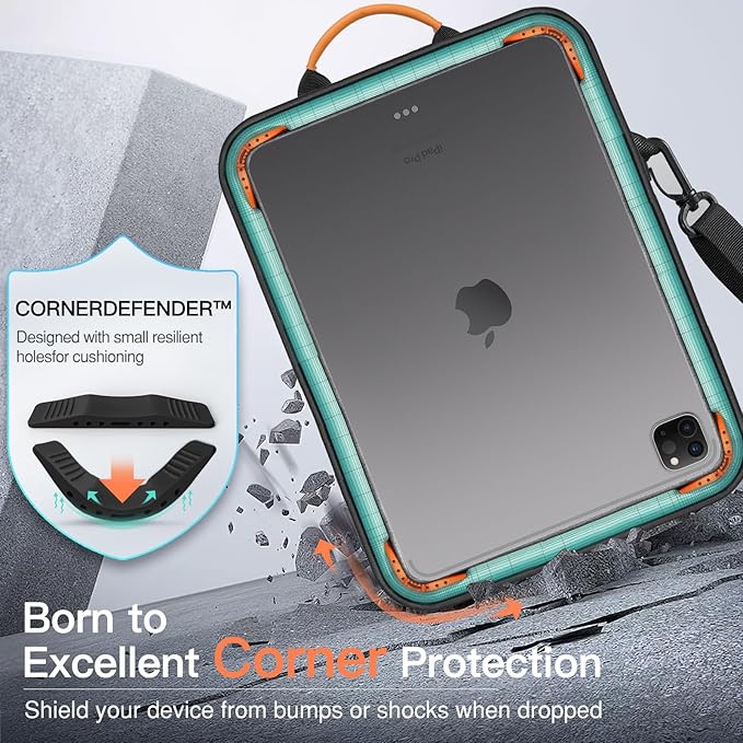 MoKo 13 Inch Tablet Sleeve Bag, Fits with 13 Inch New iPad Pro M5 & Air M4/M3, iPad Pro 12.9 M2&M1,Surface Laptop Go 12.4,Galaxy Tab S8+/S9+ 12.4,Handle Carrying Case with Shoulder Strap,Black &Gray