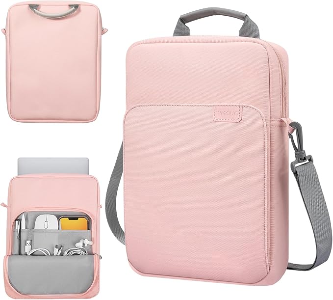 TiMOVO 9-11 Inch Tablet Sleeve Bag with Shoulder Strap for iPad 11-inch A16 2025, iPad 10th Gen. 10.9"/10.2", Galaxy Tab A9+/A11Plus 11", Pink