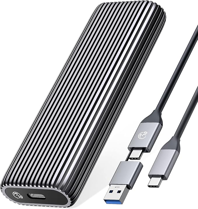 ORICO M.2 NVMe SSD Enclosure Aluminum Tool-Free Adapter, 10Gbps USB3.2 USB-C M2 Reader for M.2 PCIe NVMe M-Key 2230/2242/2260/2280 SSD, Thunderbolt 3 Compatible, External Case Support UASP Trim-AM2G2