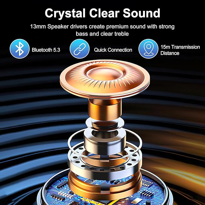 Earbuds, Wireless Earbuds 2026 Bluetooth 5.3 Headphones, 56Hrs Hi-Fi Stereo Deep Bass Earphones with 4 ENC Noise Cancelling Headphones Mics, IPX7 Waterproof Ear Buds for iPhone Android Phones Laptop