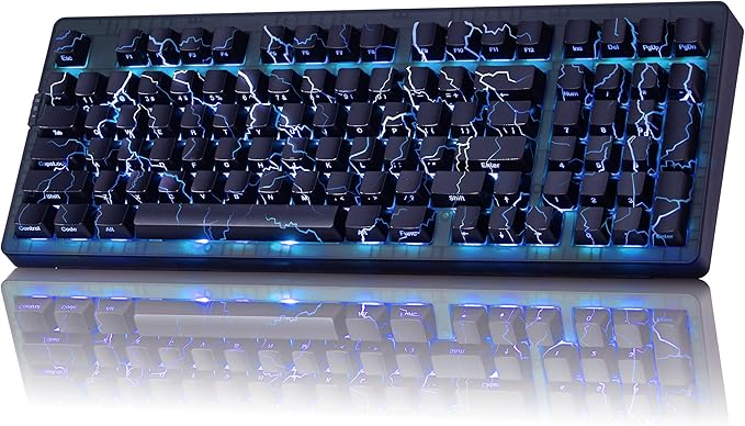 ZORNHER ZH980 Mechanical Keyboard Wireless,95% Creamy Keyboard with Number Pad,Lightning PC Keycaps,Gaming Keyboard with Number Pad,Creamy Sounding Linear Switches,Full Size,2.4GHz/USB-C/BT5.0