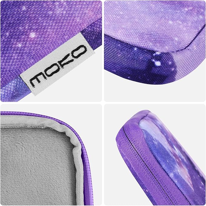MoKo 9-11 Inch Tablet Sleeve Bag Carrying Case Fits iPad air 5 10.9" 2022, iPad Pro 11 M2 2022-2018, iPad 10th 10.9,iPad 9/8/7th Gen 10.2,iPad Air 4 10.9/Air 3 10.5,Tab S8/S9 11", Purple Starry Sky