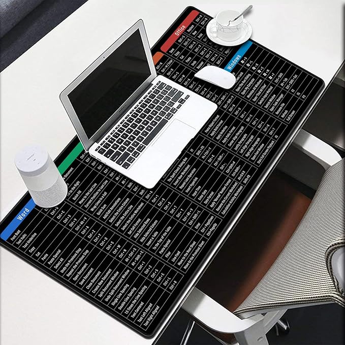 JIALONG Large Gaming Mouse Pad Desk Mat Office Software Excel Shortcuts Mousepad with Personalized Design Extended Size 35.4 X 15.7inches by Office Users