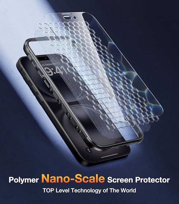 Diaclara Designed for iPhone 16 Plus Case 6.7 Inch,Upgraded [Full Camera Protection] Full Body Rugged Clear Bumper Case w/Built-in Screen Protector for 16Plus,Black