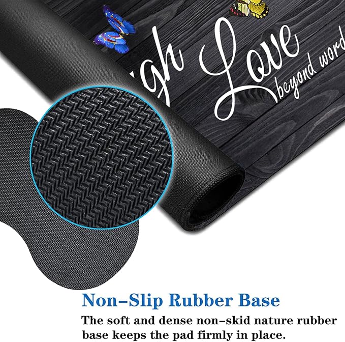 3 Piece Mouse Pad Set with Stitched Edge Large Anti-Slip Mouse Pad Desk Pad Keyboard Pad + Wrist Rest Pad + Coaster, Memory Foam Wrist Rest for Office/Home - Live Laugh Love