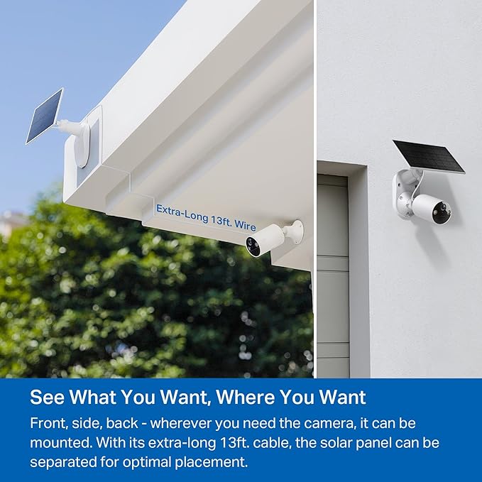 Tapo SolarCam 1080p Security Camera Wireless Outdoor- Battery Power with Solar, Person Detection, Subscription-Free Local Storage or Optional Cloud, Works with Alexa & Google Assistant, C402 KIT
