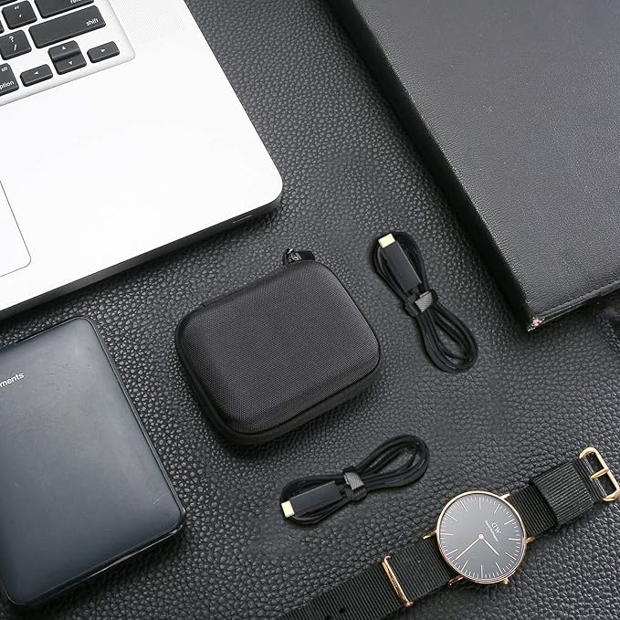 ProCase Hard Carrying Case Compatible for Samsung T7/ T7 Touch Portable SSD with 2 Cable Ties, Shockproof Travel Organizer for 500GB 1TB 2TB USB 3.2 External Solid State Drives -Black