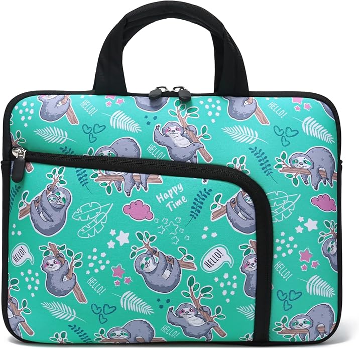 11.6 12 12.5 inch Two Pockets Laptop Sleeve Chromebook Case Ultrabook Case Notebook Tablet Case Neoprene Handle for Men Women