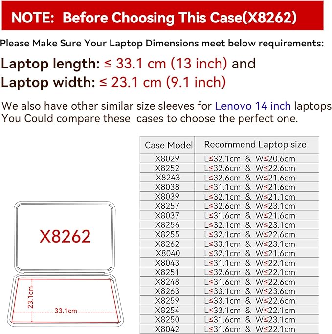 Smatree Hard EVA Protective Sleeve Case Compatible for 14 inch Lenovo ThinkPad T14 Gen 2, Waterproof and Anti-Shock Bag (X8262)