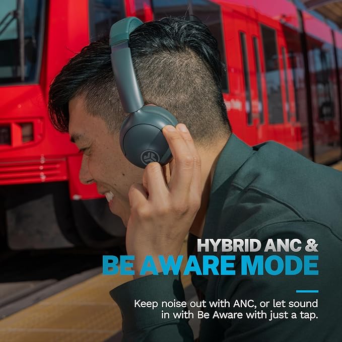 JLab, Go Lux ANC, On Ear Headphones, Hybrid Active Noise Cancelling, Bluetooth, Multipoint Connection, Sage