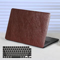 Funut for MacBook Air 15 inch Case 2026 2025-2023 Release M4 A3241 M3 A3114 M2 A2941 Liquid Retina Display, Vintage Waxed Leather Plastic Hard Shell Case & Keyboard Cover,Vintage Dark Brown