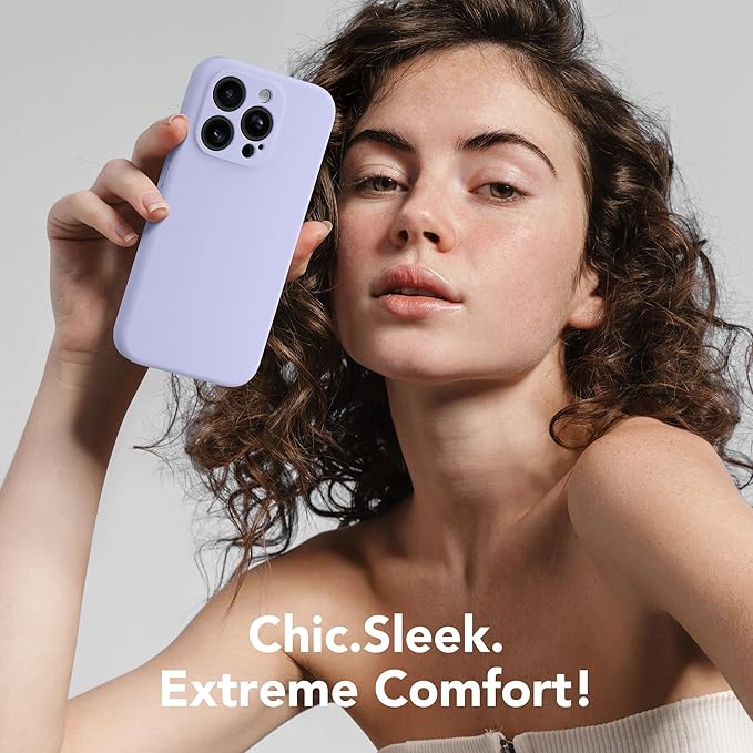 Magnetic for iPhone 13 Pro Max Case, Compatible with MagSafe, [Full Camera Protection][Screen Protector] Silicone Shockproof Protective Phone Case for iPhone 13 Pro Max 6.7", Lilac