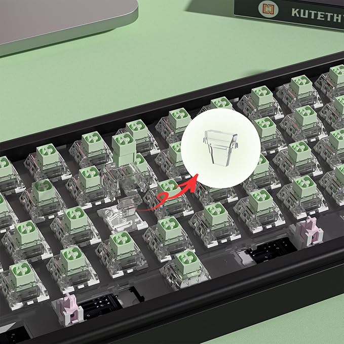 DRAOZA Kailh Box Jade Pro Switch RGB SMD for Mechanical Gaming Keyboard 3 Pin Waterproof Dustproof Compatible Cherry MX Switches (72pcs)