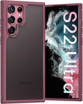 TOCOL for Samsung Galaxy S22 Ultra Case, Translucent Matte Hard Back [Military Grade Shockproof] [Anti-Scratch & Anti-Fingerprint] Slim Fit Protective Cover for Galaxy S22 Ultra Case 6.8'', Plum