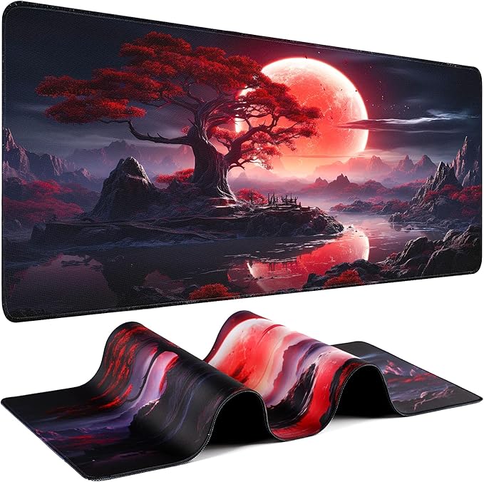 Gaming Mouse Pad - (31.5"×11.8") Japanese Anime Large Mouse Pads for Desk - Desk Mat for Keyboard and Mouse with Non-Slip Base, Desks Pad Matfor Game/Office & Home