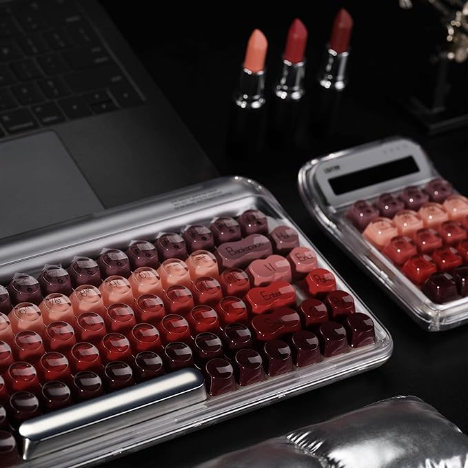 LOFREE DOT Lipstick Elegant 84 Keys Mechanical Keyboard, White Backlit Hot-Swappable Rechargeable Wireless Keyboard with Gasket Design, 3 Modes Connection for Windows, macOS/GATERON Linear Switches