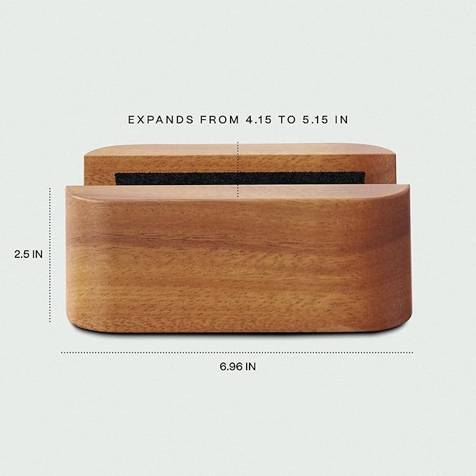 COREMINDED Adjustable Dual Vertical Laptop Stand for Desk, Wooden Laptop Holder, MacBook Pro Stand, Wood Mac Air Dock