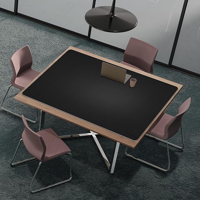 Chihein 59" x 32" 4XL PU Leather Desk Mat (Black/Gray), Huge Mouse Pad, Dual Sided Desk Pad Protector, Waterproof Writing Blotter for Gaming/Office/Home