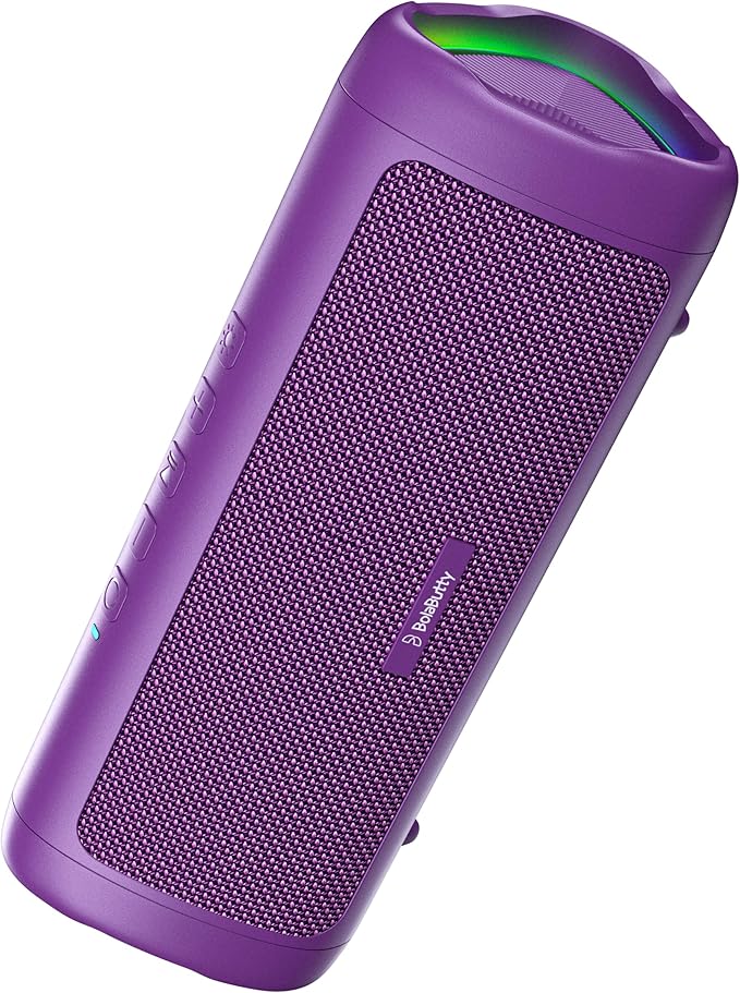 BolaButty Bluetooth Speaker Portable Wireless, IPX5 Waterproof, Up to 20H Playtime, TWS Pairing, BT5.3, for Home/Party/Outdoor/Camping/Beach Essentials, Birthday Gift (Purple)