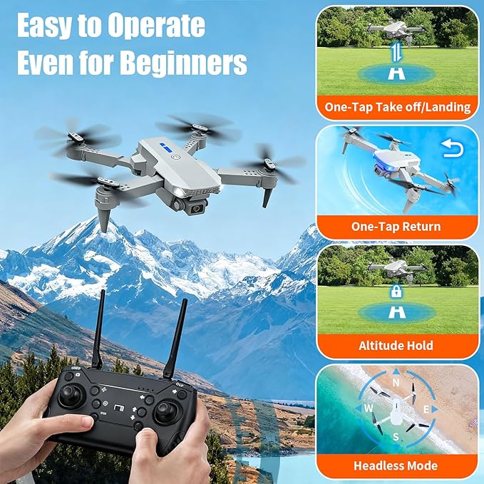 Mini Drone with Camera for Beginners 4K FPV Foldable RC Quadcopter, WiFi Gesture Photography Helicopter Toy Gifts for Adults