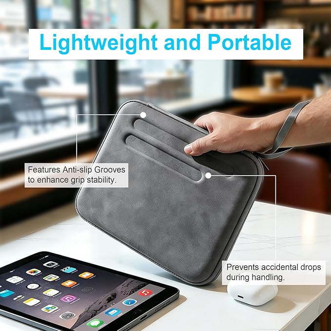 Lacdo Tablet Sleeve Case for 13 inch New iPad Air M4 M3 M2 2026-2024, 13 inch iPad Pro M5 M4 2025-2024, 12.9 inch iPad Pro, iPad Sleeve 13 inch Hard Shell Protective Tablet Carrying Case, Dark Gray