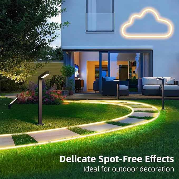Lamomo LED Neon Lights, 32.8Ft Warm White Dimmable Led Rope Flex, 24V Waterproof LED Strip Lights, Silicone 3000K Neon Strip Lighting for Bedroom Indoor Home Decor