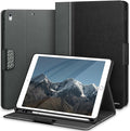 KingBlanc Case for iPad Air (3rd Generation) 10.5" 2019 / iPad Pro 10.5 inch 2017 Case with Apple Pencil Holder, Vegan Leather Smart Cover, Auto Sleep/Wake, Multi-Angle Folding Stand, Black × Gray