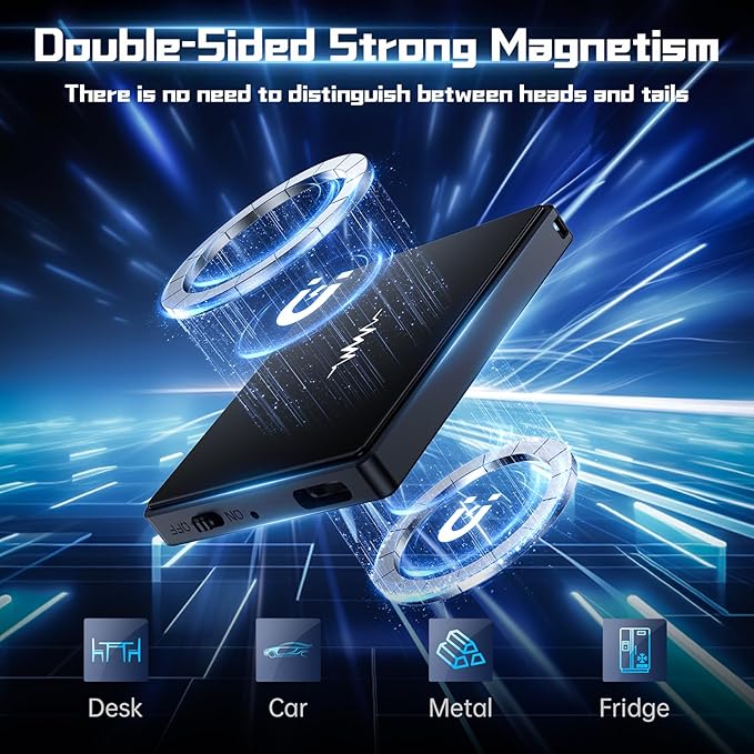 128GB(10800 Hour) 2-Sides Magnetic Voice Recorder, Recording Device with Al-Triple Noise Cancellation, Voice Activated Recorder 90 Days Storage Capacity, MP3 Form Audio Recorder, for Meetings Intervie