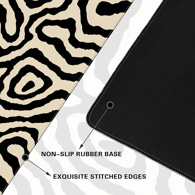Desk Cover Mat, Gaming Mouse Pad, Computer Laptop Mat Desk Decor for Office Game Home 31.5 X 15.7 Inch (Zebra Print)