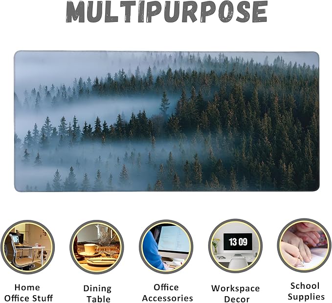 Large Mouse Pad Misty Foggy Sunset Extended Gaming Mouse Pad Desk Mat Stitched Edges Mousepad Non-Slip Rubber Base Keyboard Pad for Laptop Computer PC 35.4 x 15.7 inches