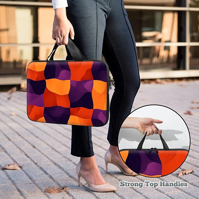 Laptop Sleeve Case Bag 13 inch, Colorful Checkerboard Slim Carrying Case Handbag Travel Laptop Bag for 13 inch MacBook Air M3/M2/Pro M2/ 13" iPad Pro/Air M4/M2 2024