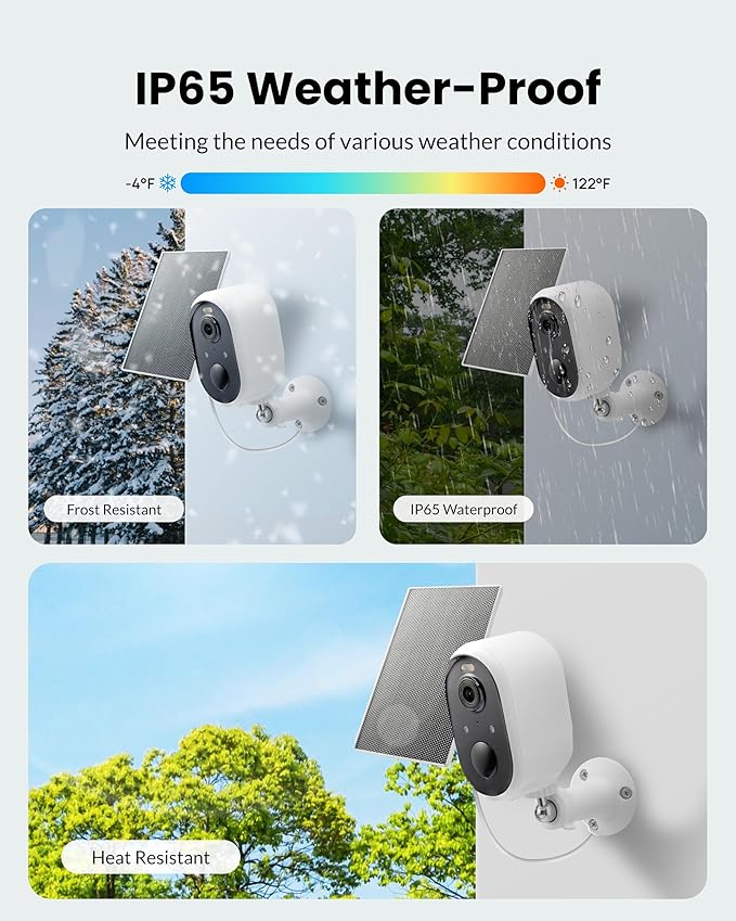 Aurumbach Solar Security Camera Outdoor Wireless 2 Pack, 2K Color Night Vision, Battery Powered PIR Motion Detection,2.4GHz WiFi Cameras for Home Surveillance, Light and Sound Alarm, 2-Way Audio
