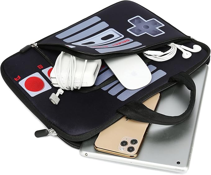 11 11.6 12 12.1 12.5 inches Laptop Sleeve Chromebook Case Ultrabook Case Notebook Sleeve PC Messenger Bag Tablet Case Neoprene Handle Sleeve for Men Women, Two Pockets (Games)
