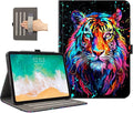 Lokigo for iPad Air 13 Inch Case M4/M3/M2 (2026/2025/2024), iPad Pro 12.9 Inch Case 6th/5th/4th/3rd Gen with Pencil Holder/Hand Strap/Pocket, Support Touch ID, Multi Angles View Stand, Tiger
