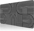 iCasso Black Desk Mat, Large Mouse Pad for Desk, Anti-Slip Big Mousepad with Stitched Edges, Computer Pad for Desktop