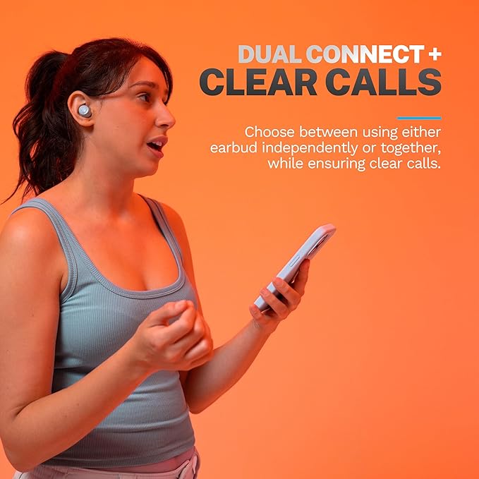 JLab Go Air Pop+, True Wireless Earbuds, Bluetooth Earbuds with Microphone, Dual Connect, EQ3 Sound, Light Blue