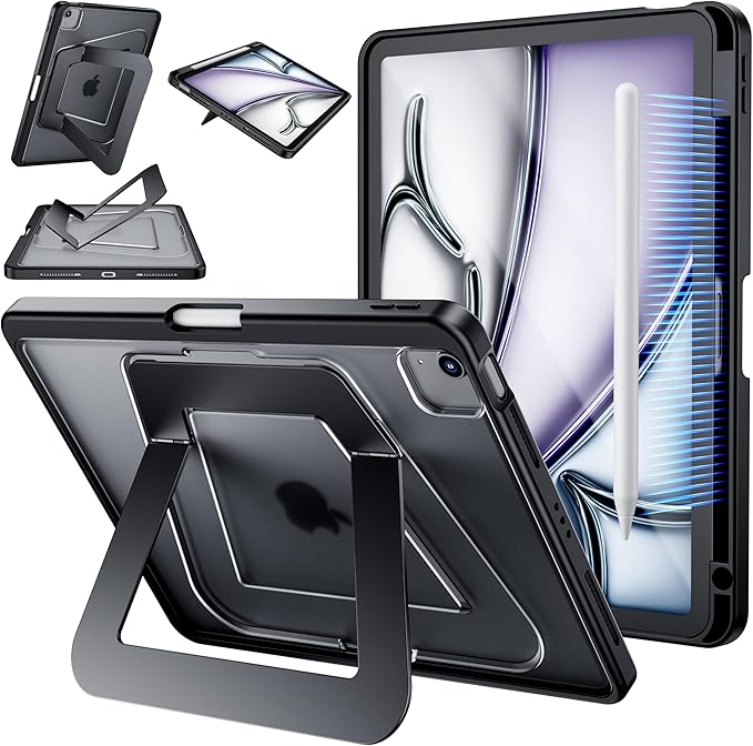 Case for iPad Air 11-inch M4 (2026)/M3 (2025)/M2 (2024),iPad Air 5th (2022)/4th Generation (2020) 10.9 Inch,iPad Pro 11 inch,Multi-Angle Ultra Stable Dual Stand,Slim Duty Shockproof Case