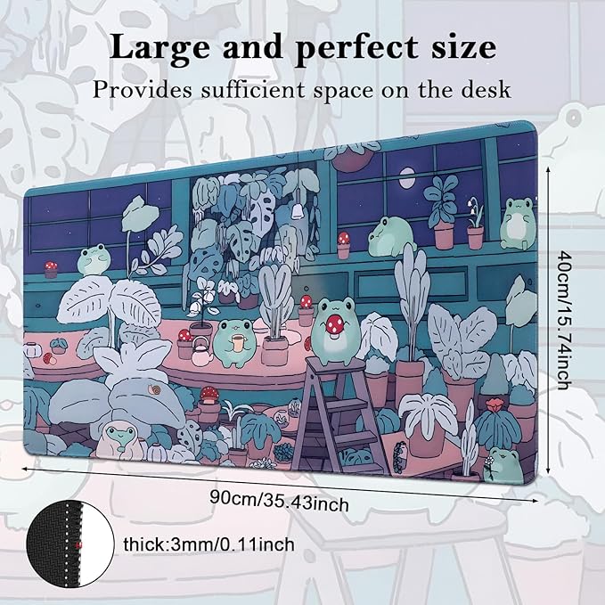 Mouse Pad 90 x 40cm, Non Slip Large Mouse Pad, Mouse Mat with Rubber Base, Waterproof Desk Mouse Pads, Keyboard Mat