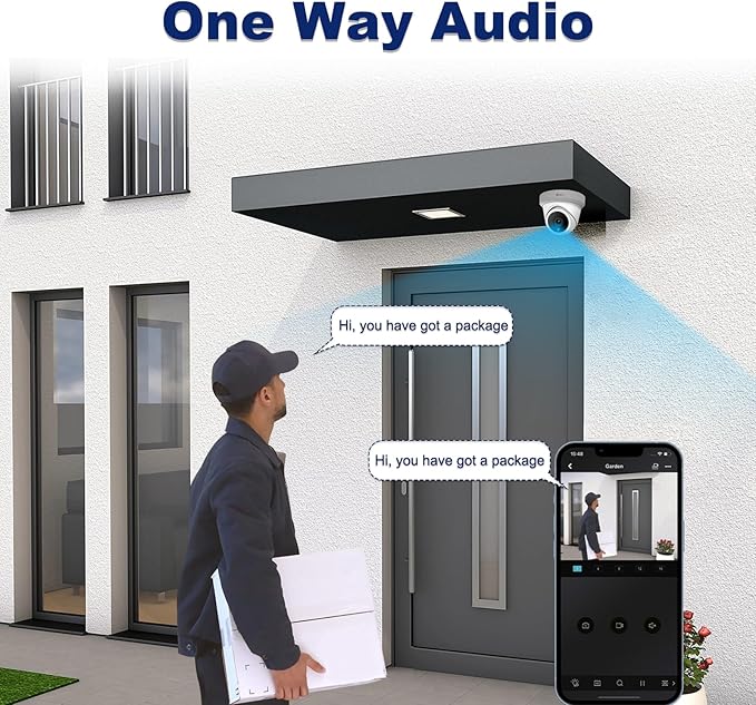 Anpviz 5MP PoE IP Camera Outdoor, Turret Security Camera with Human Detection, 100ft IR Night Vision, 2.8mm Wide Angle, Built-in Mic, IP66 Waterproof, Full Metal, Big Turret for Business (U Series)