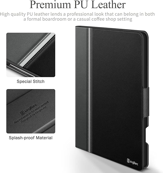KingBlanc Case for iPad Pro 11 inch 4th/3rd/2nd/1st Generation (2022/2021/2020/2018) with Pencil Holder, PU Leather Protective Stand Folio, Auto Sleep/Wake, Multi-Angles for Viewing/Typing, Black