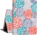 for iPad 6Th/5Th Generation Cases, for iPad Case 6Th/5Th Generation, for iPad Air/Air 2 Case 9.7 Inch Auto Wake/Sleep Multi-Angle Viewing Adjustable Stand, Green Red Flower Art