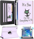 Kidcube for iPad Air 3rd Generation Case/Pro 10.5 Inch Case - Women Girls Kid Cute Rotating Stand Folio Cover with Pencil Holder & Card Slot Girly Kawaii Cat Design Cover for iPad Pro 10.5''/Air 3rd